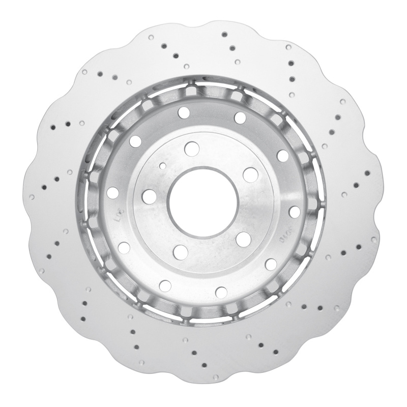 Audi R8 Brake Rotor (1) - Rear - R1 Concepts - Drilled Carbon Alloy GeoMET - `14-`24